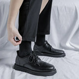 Zingj New Thick Platform Men's Big Head Shoes Large Size British Style Casual Small Leather Shoes 45 46 Shoes