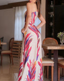 Printed Loose Wide Leg Pants Loose Jumpsuit Summer Women's Diagonal Shoulder Jumpsuits Overalls High Waist Office