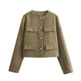 And Winter New Women's Small Fragrant Fashion Button Dress Short Suit Jacket