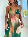 Women's Slings Print Laceless Sleeveless Sexy Dress Women
