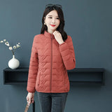Women Jacket Cotton Short New Warm Solid Color Zipper Pocket Stitching Retro Long Sleeve Top Coat Outwear Size L-5XL