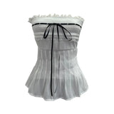 Shoot Hottie Tset Lady Summer Lace Lace T-Shirt With Bra Strap Short Vest Strap