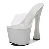 Zingj Hate Day High Nightclub Super High Heels Slippers Women's Work Shoes Show Pole Dance Shoes Waterproof