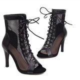 Spring New Net Shoes Fashion Net Noodle Fish Mouth Fine High Heel Sexy Sandals Women