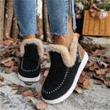 Shoes Plus Thick Hair Edge Warm Flat Cotton Shoes 2025 Autumn And Winter New Snow
