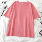 Women Short Sleeve T-shirts O-neck Embroidery Casual Simple Soft Korean Style Trendy Loose Tops Womens Sweet Girls Harajuku