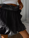 Spring And Summer New Women's Temperament Pure Color High-Waist Lace Design Sexy Cake Skirt Skirt Skirt