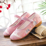 Zingj Cloth Shoes Women's Shoes Embroidered Shoes Low Heel One-Word Button Summer Women's Singles