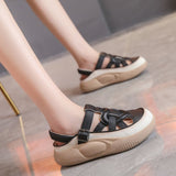 Version Of Roman Sandals Women Wear 2025 Summer New Retro Buckle Beach Shoes Head Breathable Hollow