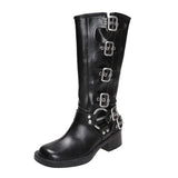 Boots 2025 Autumn And Winter New Thick And Brown But Knee Fashion Western Cowboy Boots Round Head High
