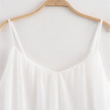 Women's New Summer Fashion Casual Sweet And Loose Pure White Chiffon
