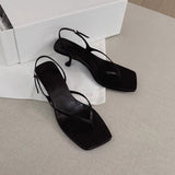 High Heels Women's Summer New Lame Heel High Heel Sandals Behind Stumbling Cat And Characters Square Cool