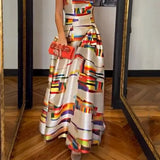 Zingj New Fall 2023 Fashion Casual Print Waist Slim Sleeveless Dress-Outfit