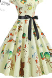 Christmas Women Summer Short Sleeve Elegant Vintage Xmas Party Dresses Robe Femme Casual Vestidos with