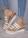 New Large-Size Women's Cool Slippers Summer Bundrel Heels Roman Shoes Women's Thick-Soled Loose