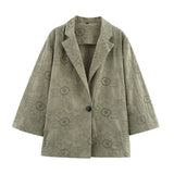 Women's Explosive Hollow Embroidery Suit Jacket + Hollow Embroidery Straight