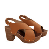 New Summer High-Heeled Waterproof Table Women's Shoes Large-Size Coarse Cross With Fashion Casual
