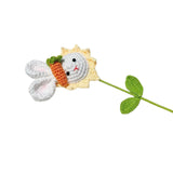 Zingj Woven Rabbit Head Sunflower Sunflower Wool Knitting Flowers Send Bestie Imitation Bouquet Finished