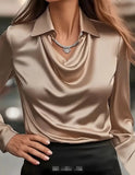 And Autumn Temperament Solid Color Vertebery Collar Women's