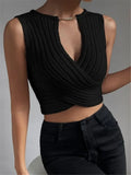 And Winter Repair Chain Decoration Design Cross-Knit Sweater Bottom