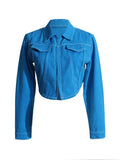 Zingj 2024 New High Waist Short Slim Denim Jacket Temperament Commuter Waist Show Thin Jacket Jacket Women's