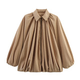 Explosion Women's Loose-Fitting Fashion Long-Sleeved Collar Bomber Jacket