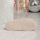 A Foot Pedal Slippers Cross-Lace Buckle Flat Shoes Double Ivory White Flat Bottom