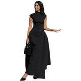 Autumn And Winter Women's New Fashion Temperament Dress Bodyless Sleeveless A Word Long