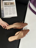 Down And Slippers 2025 New French Fairy Bow Bow Head Cool Drag Temperament Simple Coarse And Cool