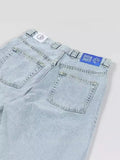 Big Boy Jeans Hip-Hop Cartoon Pattern Embroidered Loose Jeans Men's