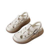 Version Of Roman Sandals Women Wear 2025 Summer New Retro Buckle Beach Shoes Head Breathable Hollow