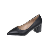 Interview Women's Shoes 2025 New Black Etiquette Student Work Single Shoes Thick Heel Civil Servant Formal High