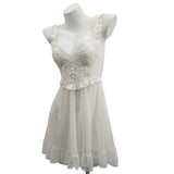 Private Room Pyjamas Female Lace Tethers Thin Transparent Beauty Fairy Seduction Pajamas Leaves
