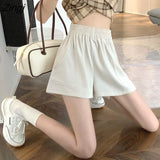Women Pure Minimalist Folds New Design Summer Fashion Daily All-match Pockets Ulzzang Loose Ladies Streetwear Retro