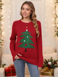 And Winter New Christmas Fashion Knitted Retro-Flowered Christmas Tree Stum Sweater For