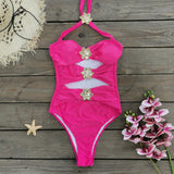Solid-Colored Swimsuit Women's 2025 New Short Dress Two Sets Of Hollow Breast Swimsuit