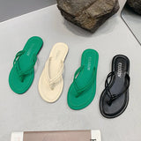 Summer New Large Women's Shoes Casual Water Drill Clip Low Heel Pedal Lightweight Slippers