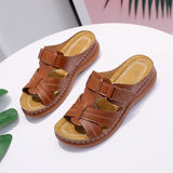 Women's Shoes 44 Large Size 43 Sandals Fashion Retro Solid Slope And Slippers Women's