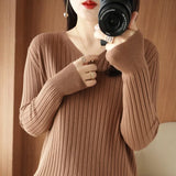 Zingj Sweater Female 2023 Spring And Autumn Knit Bottom Shirt Fashion Slim Long Sleeve Skin-Friendly Soft Bottom Top-Outfit