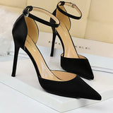 Shoes Sexy High Heels Metal Buckle Women Shoes 11 Cm Women Heels Party Shoes Stiletto Heels Fish Mouth Women