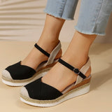 Summer New Large-Size Bag Head Behind The Empty Slope And Thick Bottom Roman Sandals