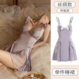 Pajamas Women's New High-End Aja Syringe Lace Private Room Hot Pure Wind Ice Silk Feeling Home Clothes