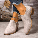 Women's Shoes In The Fall Of 2025 New Pointed Deep Mouth Single Shoes Brown Thick Heel And Ankle Shoes 42 43 Large Size Small Leather