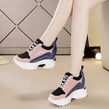 Red High-Gtong Women's Shoes Single Shoes 2025 Autumn New Korean Version Of The Fashion Thick-Bottomed Cake Trend Casual Sports Shoes