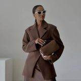 Women's Clothing Explosion Clip High Waist Repair Solid Color Button Suit Jacket