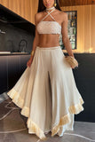 Women's Casual Flare-Up Trousers Tuxedo Elegant Commute Single-Piece Trousers Women