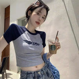 Zingj Desire Wind Short Style Student Jacket Hot Girl Slim 2024 Summer New Short-Sleeved T-Shirt Female Design Sense