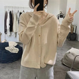 Zingj Sweater Cardigan Women's 2024 New Solid Color Soft Waxy Loose Look Thin Short Knit Jacket-Outfit