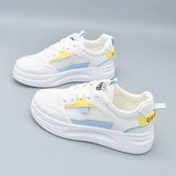 White Shoes Women 2025 Autumn New Ins Korean Version Of Thick Soles To Increase The Number Of Students Shoes Women's Casual Lace