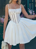 Sexy Babes Women's Pure Lust Lace Sling Skirt Pony Dress Body-Dexy White Dress Dress